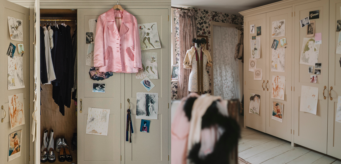  Plain English wardrobes in Harriet Anstruther's dressing room at West Sussex Manor House